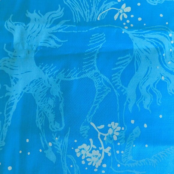 VTG Equus Zuzek 60s Key West Hand Print Fabric horse stallion Lilly Pulitzer 1yd - Picture 1 of 15